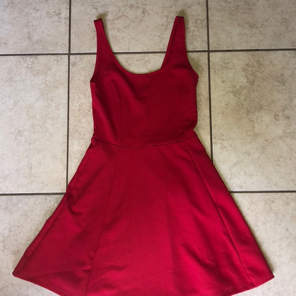 Bright red dress